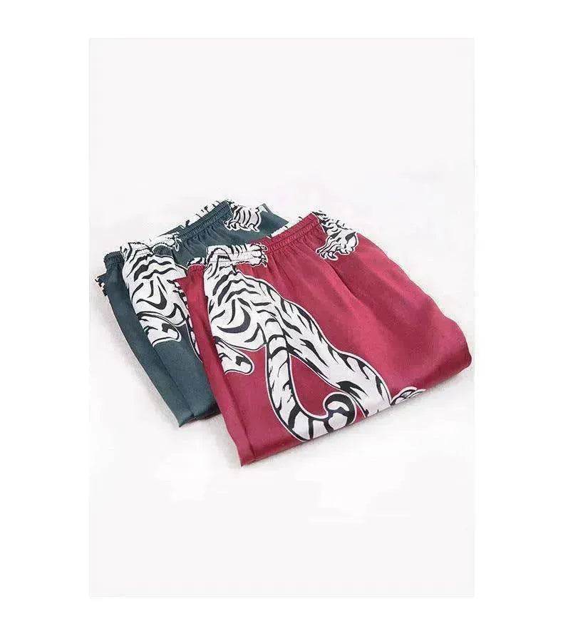 Men sleepwear Bottoms Silk Pajamas Print Long Sleep Pants - EX-STOCK Canada