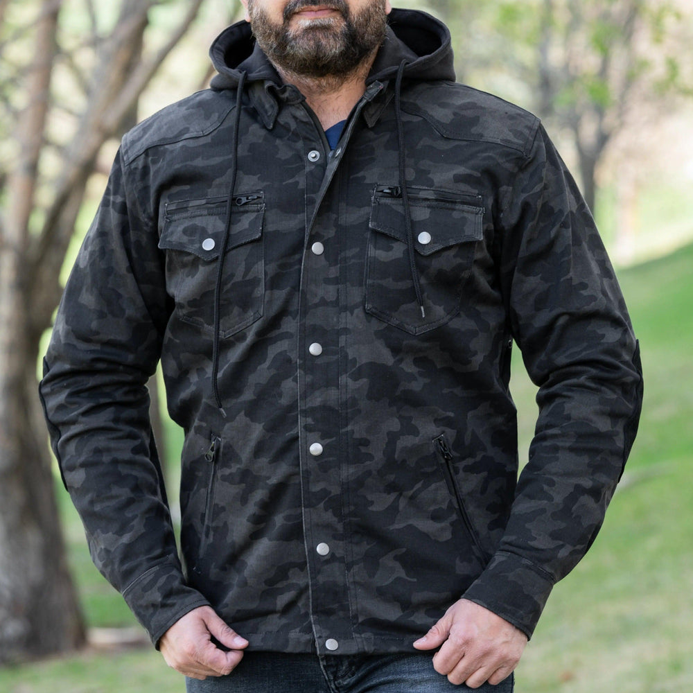 Men's Armored Biker Shirt with Extra Protection EX-STOCK Canada