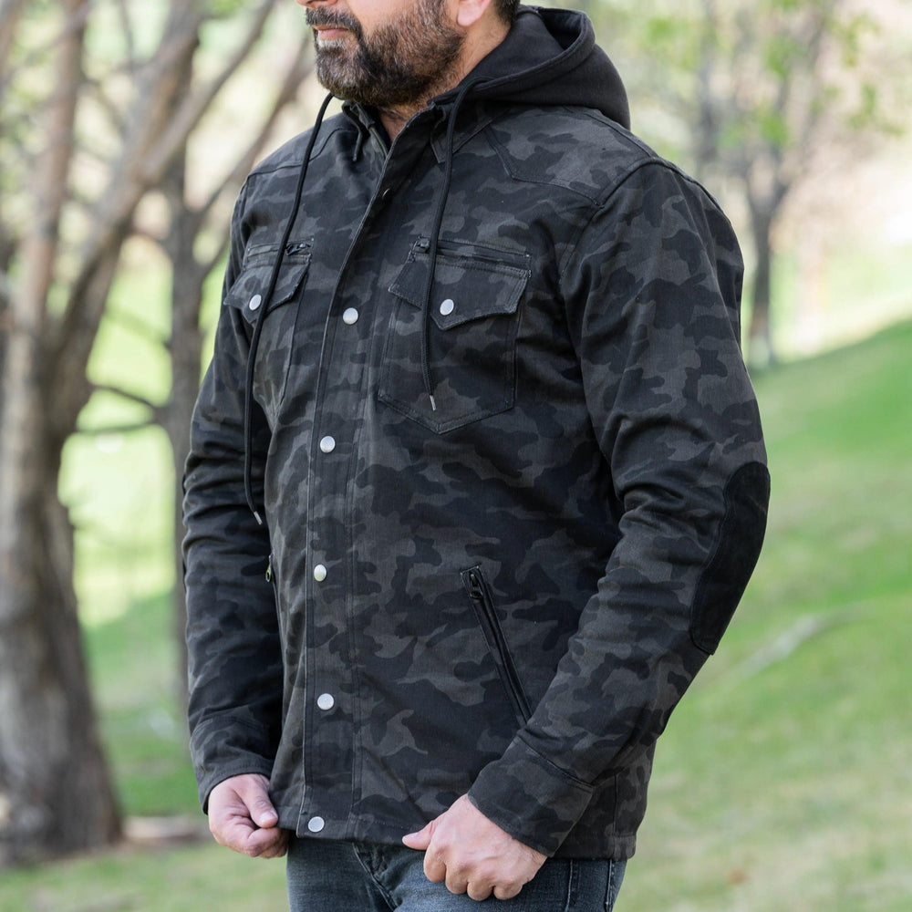 Men's Armored Biker Shirt with Extra Protection EX-STOCK Canada