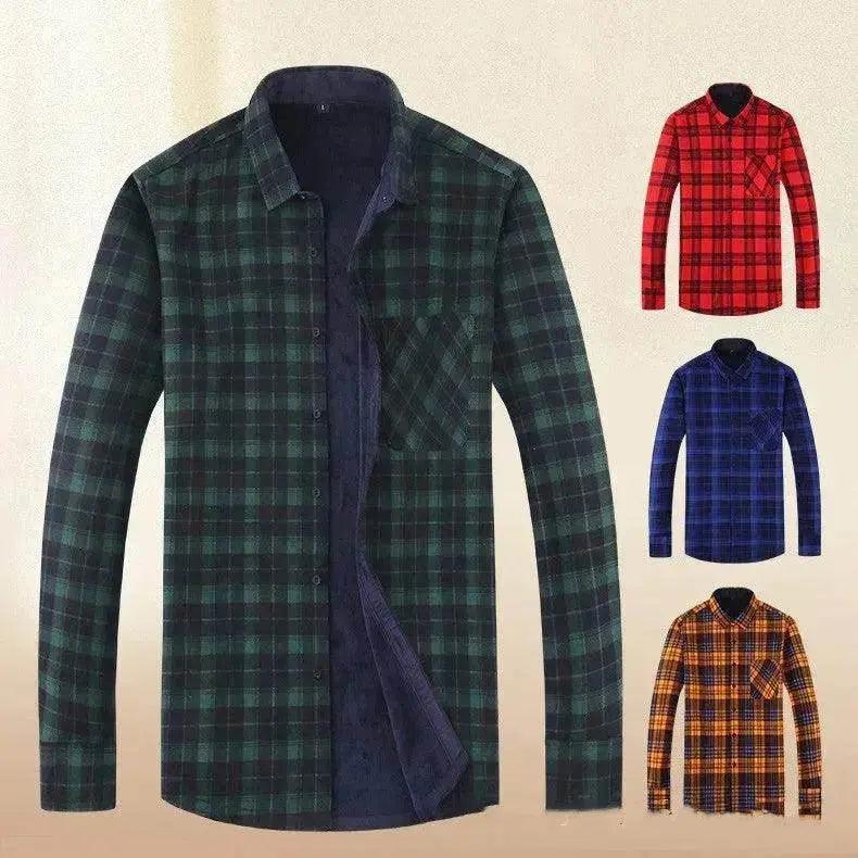 Herrenmode Freizeit Wärmendes Karohemd Mantel - EX-STOCK Canada