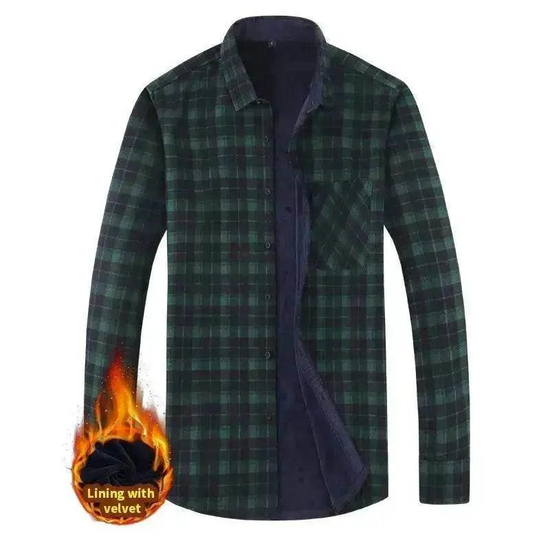 Herrenmode Freizeit Wärmendes Karohemd Mantel - EX-STOCK Canada