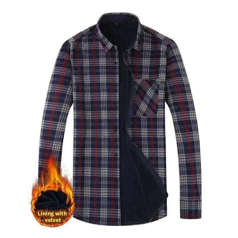 Herrenmode Freizeit Wärmendes Karohemd Mantel - EX-STOCK Canada