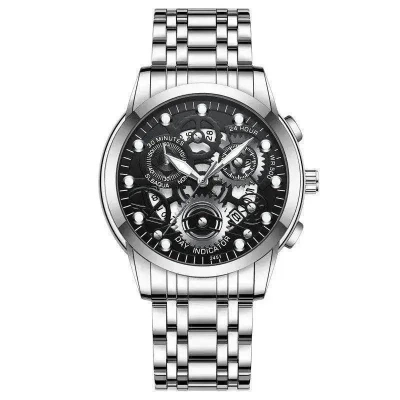 Men’s Hollow Dial Quartz Business Watch, Luxury Skeleton Style Dress Watch | EX-STOCK Canada