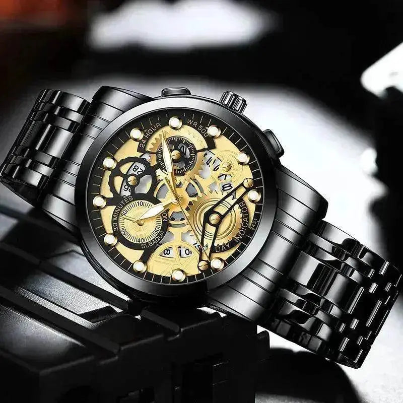 Reloj de Cuarzo de Esfera Hueca para Hombre, Reloj de Vestir de Estilo Esqueleto de Lujo | EX-STOCK Canada