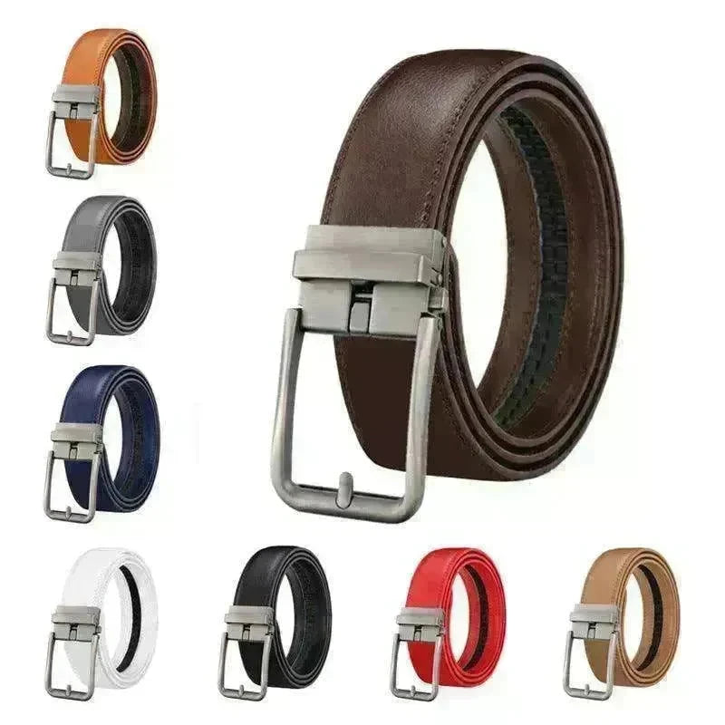 Men's Leather Belt Automatic Buckle Simple Hollow - EX-STOCK CANADA