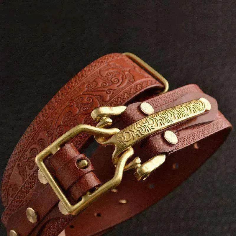 Men's Leisure Leather Belt With Woven Pattern - EX-STOCK Canada