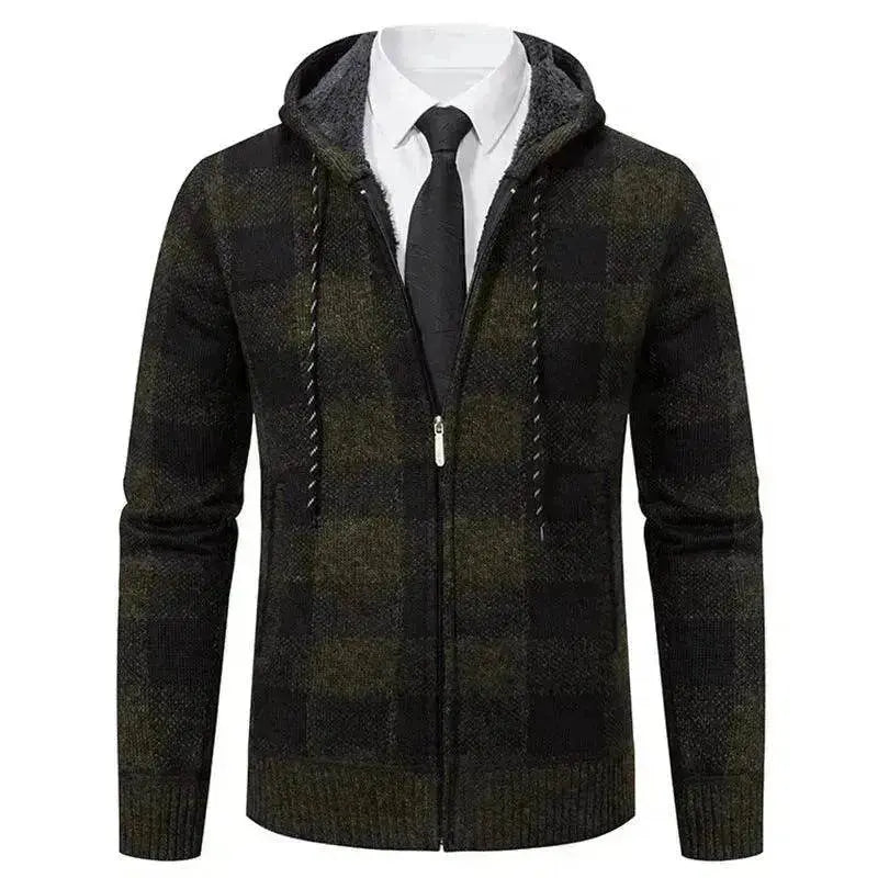 Men's Plaid Thickened Sweater Coat - EX-STOCK Canada