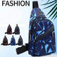 Men's Print Sling Chest & Crossbody Bag With Earphone access Design - EX-STOCK Canada