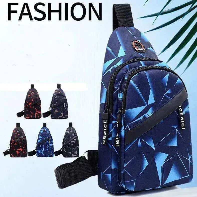Herren Print Sling Brust- & Umhängetasche mit Kopfhörerzugang-Design - EX-STOCK Canada