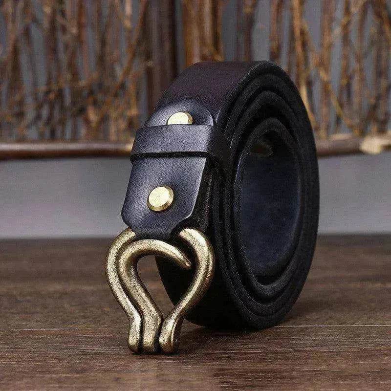 Men's Retro Thick Vegetable Tanned Cowhide Leather Belt - EX-STOCK Canada