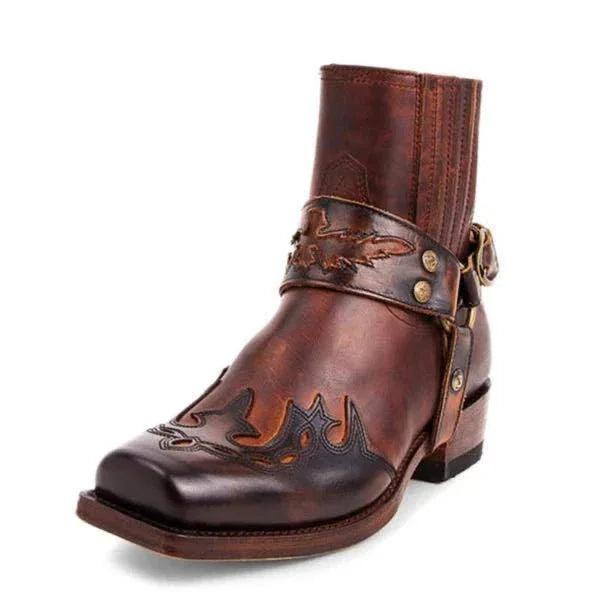 Men's Riding Boots With Low Heel Pointed Burnt Lace EX-STOCK Canada