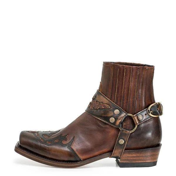 Men's Riding Boots With Low Heel Pointed Burnt Lace EX-STOCK Canada