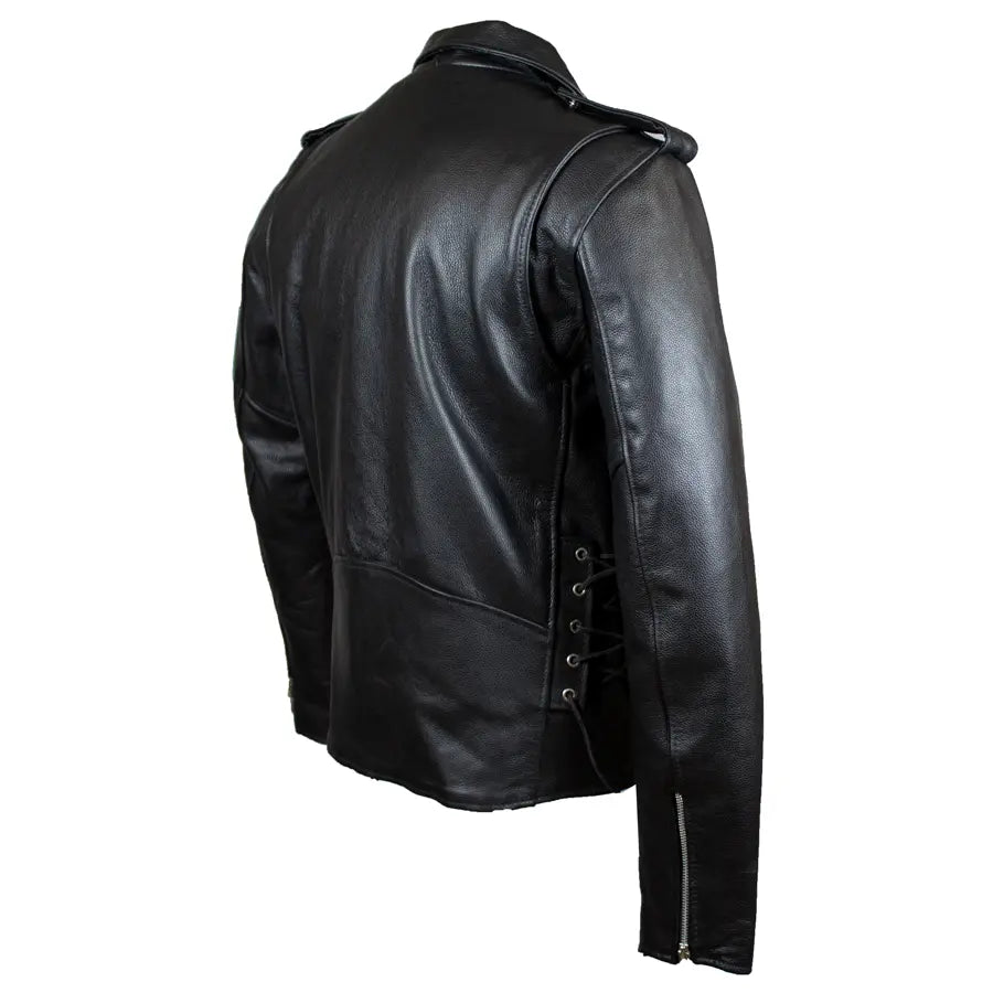 Men's Tall Classic Side Lace Leather Motorcycle Jacket EX-STOCK Canada