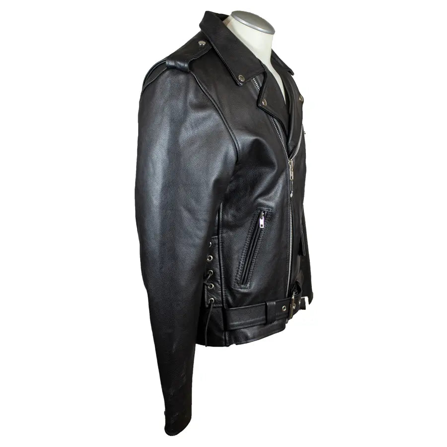 Men's Tall Classic Side Lace Leather Motorcycle Jacket EX-STOCK Canada