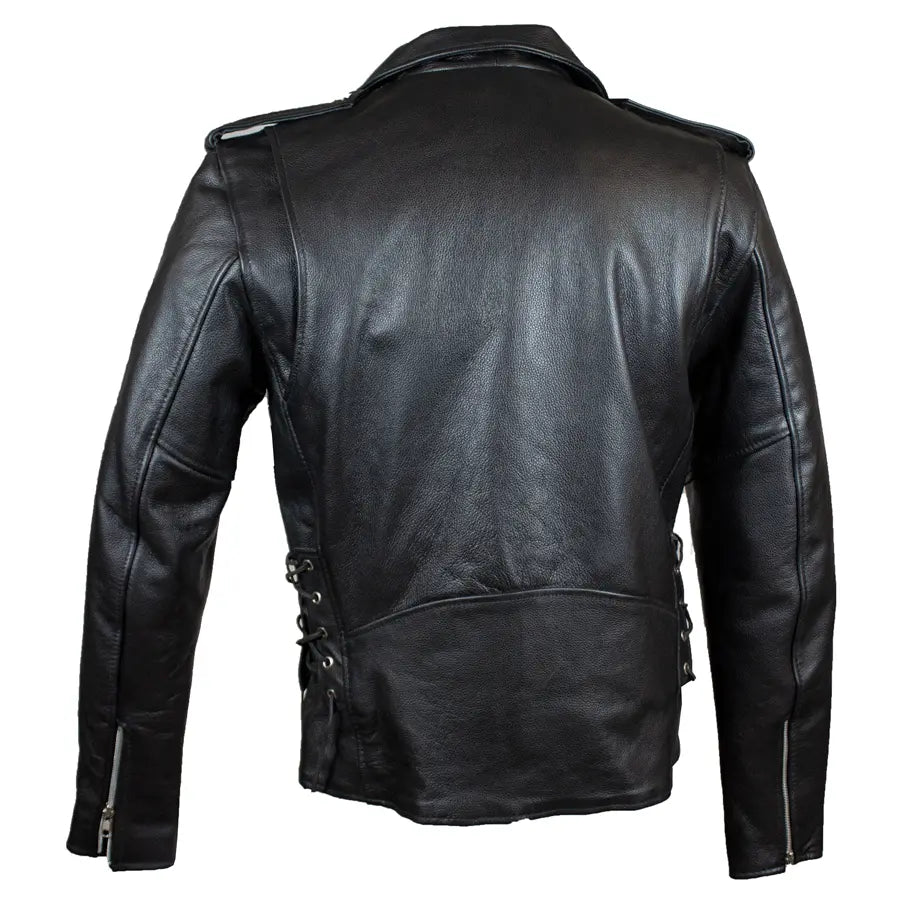 Men's Tall Classic Side Lace Leather Motorcycle Jacket EX-STOCK Canada