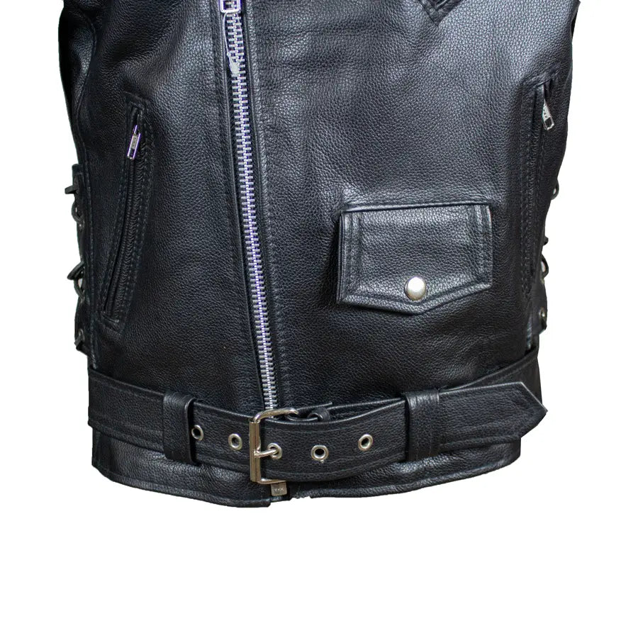 Men's Tall Classic Side Lace Leather Motorcycle Jacket EX-STOCK Canada