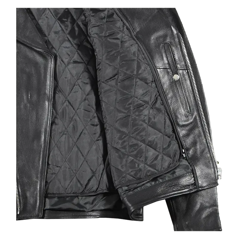 Men's Tall Classic Side Lace Leather Motorcycle Jacket EX-STOCK Canada