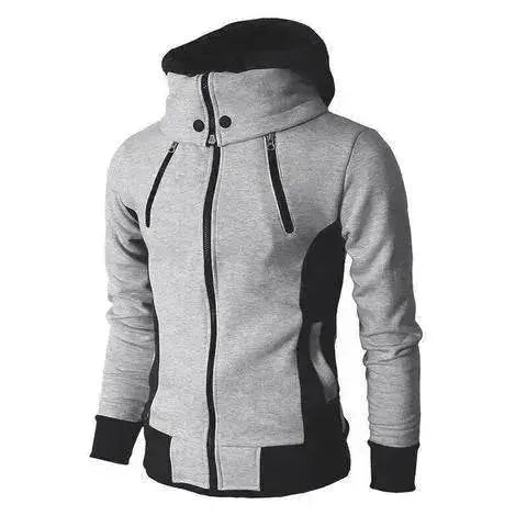 Men's Zip UP Hooded Jacket Fake Two Piece Sports Cardigan Casual Slim Sweatshirt Jacket - EX-STOCK Canada