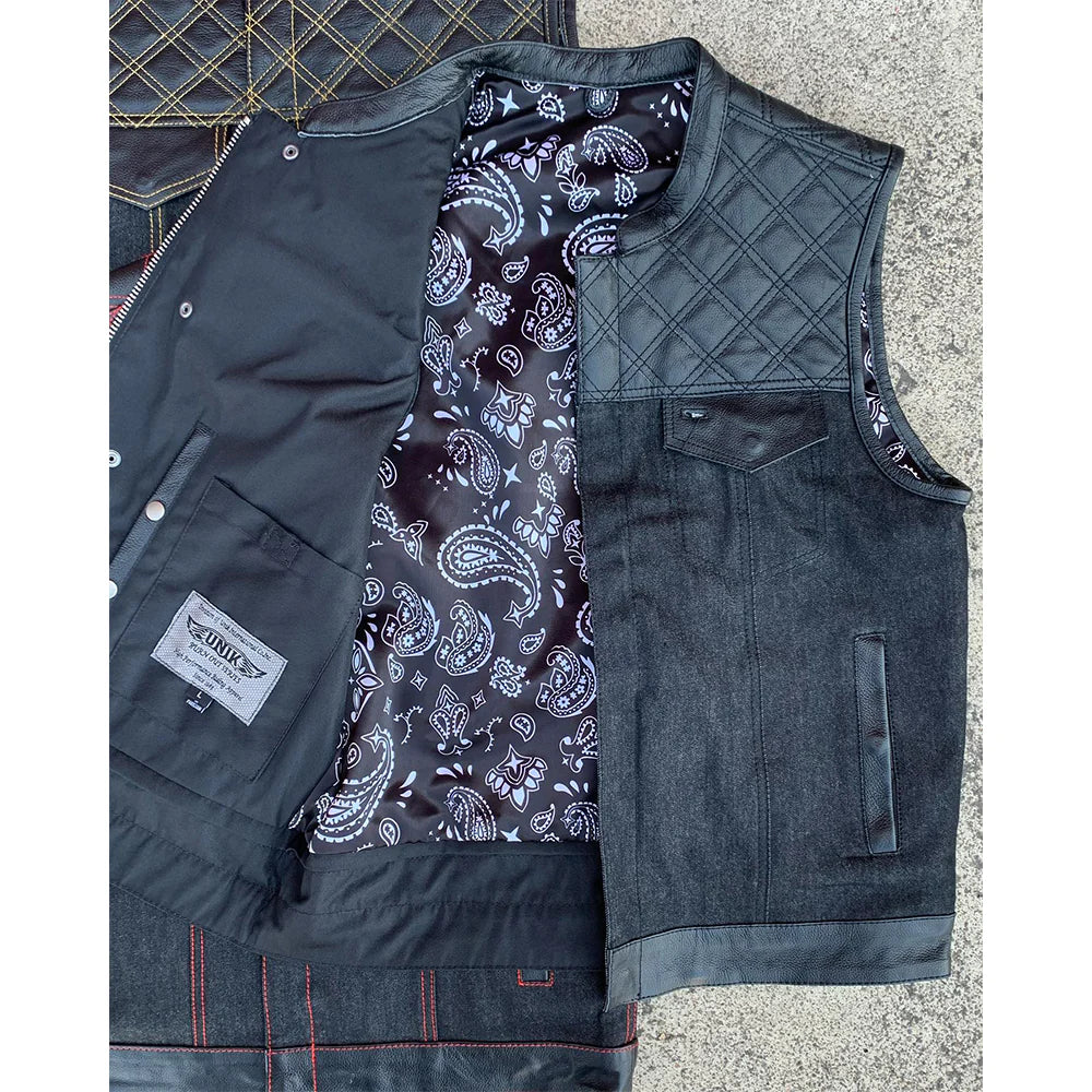 Open Road Men's Denim & Leather Club Vest EX-STOCK Canada