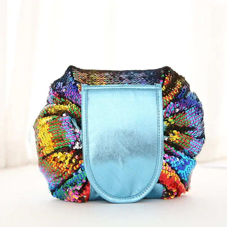 Trousse de maquillage à sequins sirène, sac à cordon pour cosmétiques, organiseur de maquillage pour femmes, pochette de rangement de voyage, kit de toiletteEX-STOCK Canada