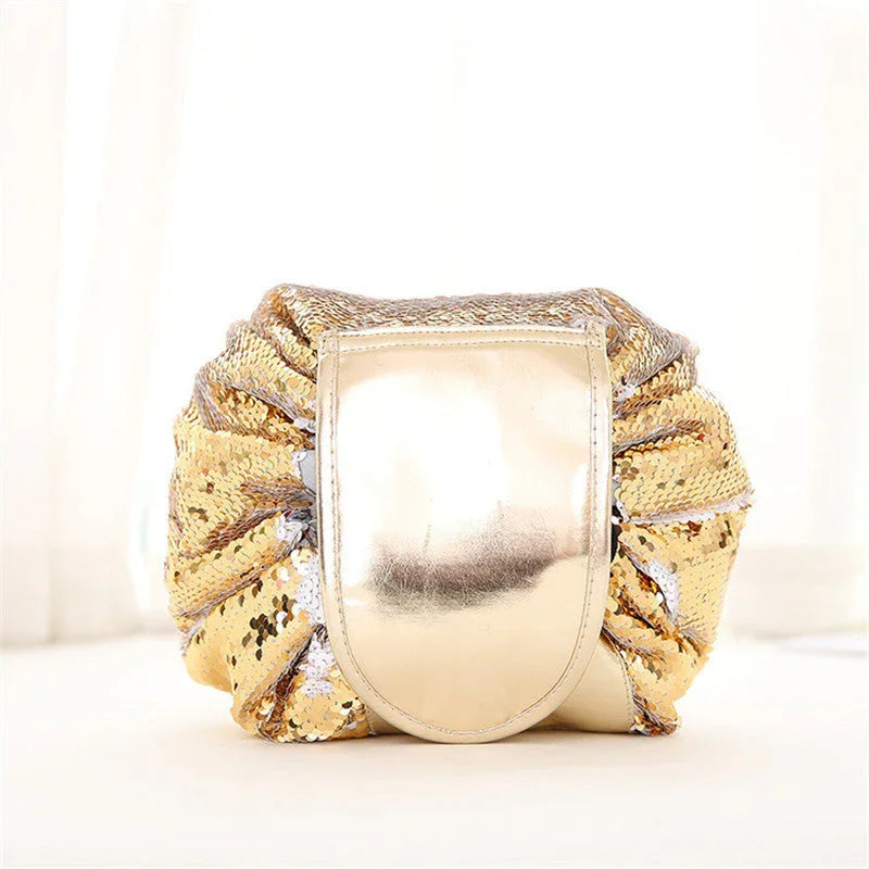 Trousse de maquillage à sequins sirène, sac à cordon pour cosmétiques, organiseur de maquillage pour femmes, pochette de rangement de voyage, kit de toiletteEX-STOCK Canada