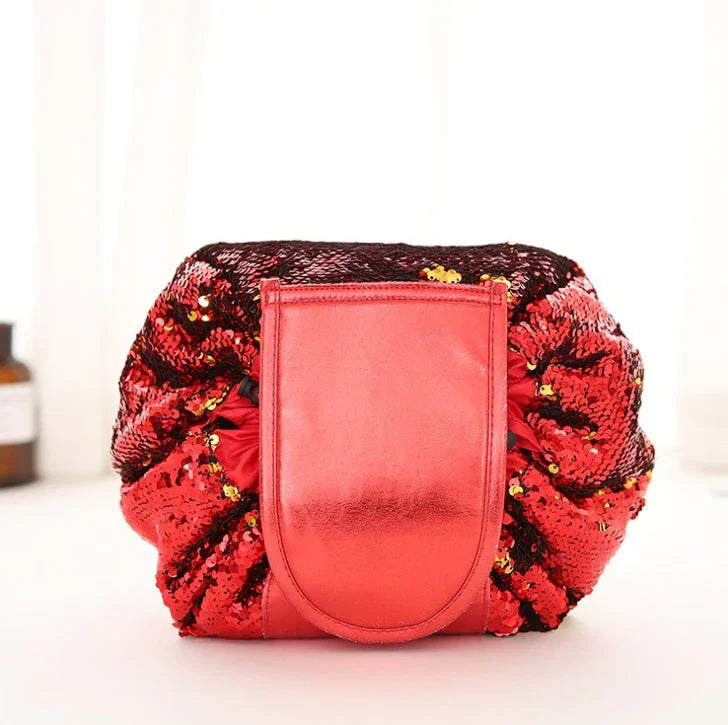 Trousse de maquillage à sequins sirène, sac à cordon pour cosmétiques, organiseur de maquillage pour femmes, pochette de rangement de voyage, kit de toiletteEX-STOCK Canada