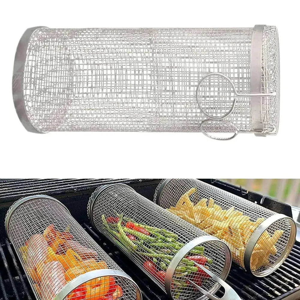 Metal BBQ Grilling Basket Net Portable Outdoor Camping Rack - EX-STOCK Canada