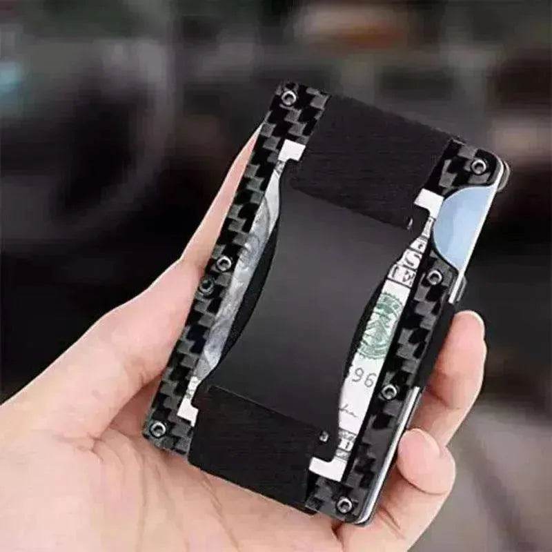 Metal Card Wrapped Carbon Fiber RFID Anti theft Brush Wallet - EX-STOCK Canada