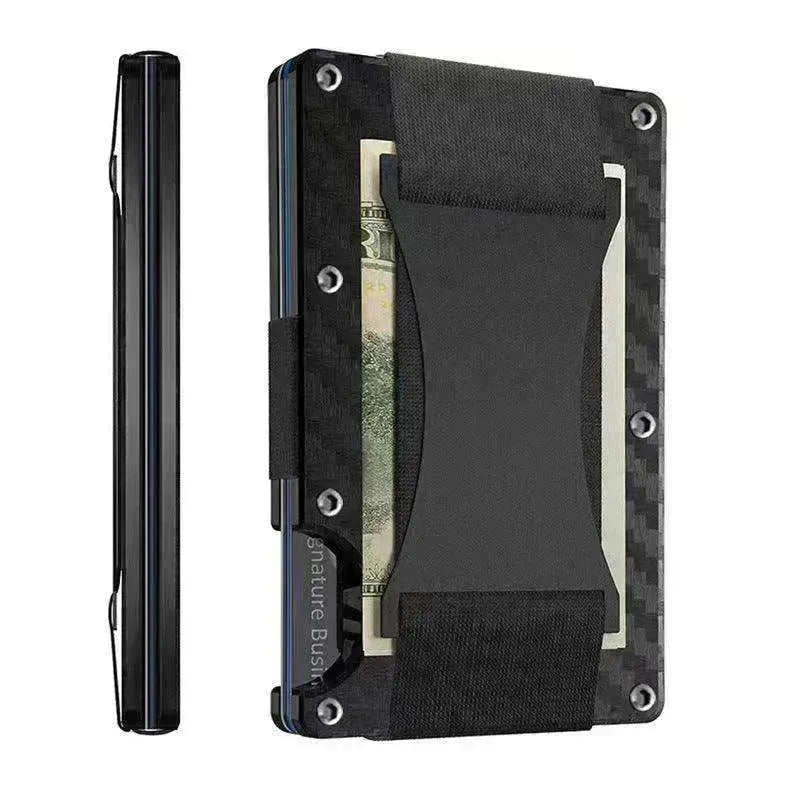 Portafoglio con Carta Metallica Rivestita in Fibra di Carbonio RFID Antifurto con Spazzola - EX-STOCK Canada