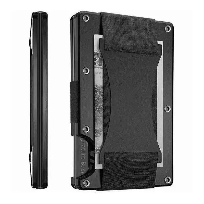 Portafoglio con Carta Metallica Rivestita in Fibra di Carbonio RFID Antifurto con Spazzola - EX-STOCK Canada