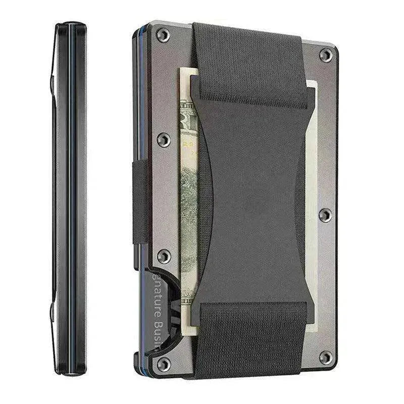 Portafoglio con Carta Metallica Rivestita in Fibra di Carbonio RFID Antifurto con Spazzola - EX-STOCK Canada