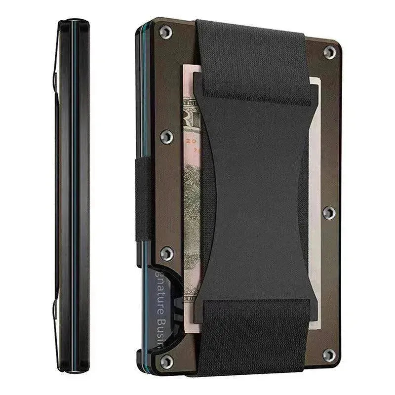 Portafoglio con Carta Metallica Rivestita in Fibra di Carbonio RFID Antifurto con Spazzola - EX-STOCK Canada