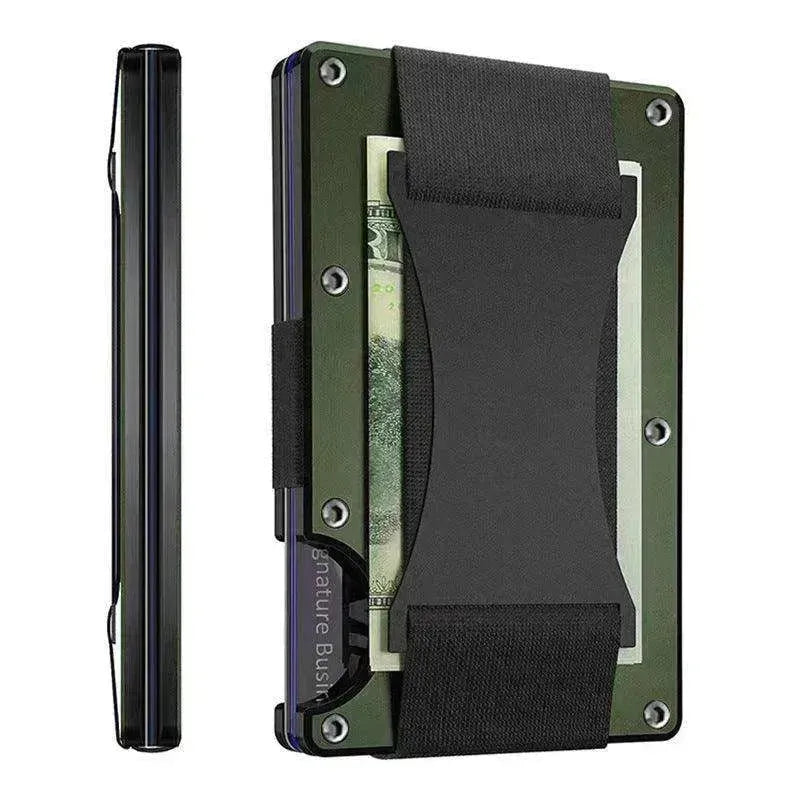 Portafoglio con Carta Metallica Rivestita in Fibra di Carbonio RFID Antifurto con Spazzola - EX-STOCK Canada