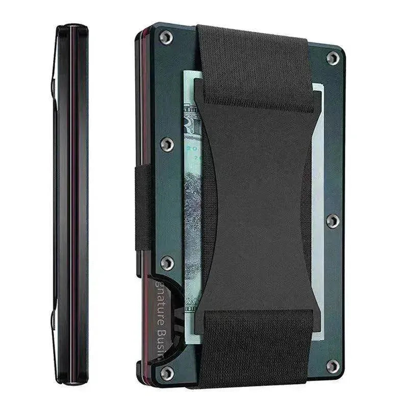 Portafoglio con Carta Metallica Rivestita in Fibra di Carbonio RFID Antifurto con Spazzola - EX-STOCK Canada