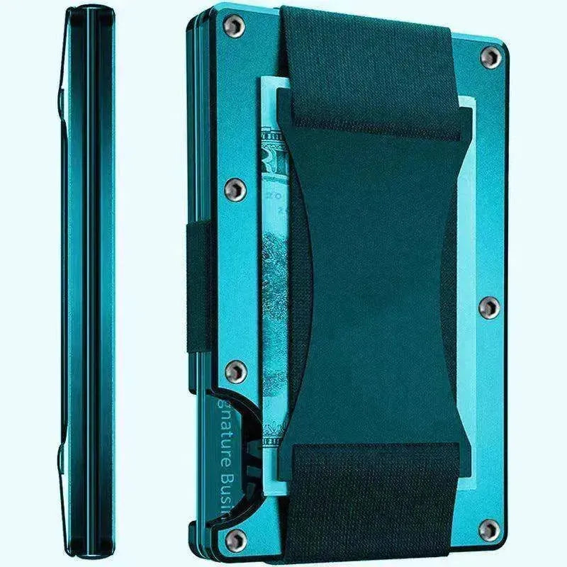 Portafoglio con Carta Metallica Rivestita in Fibra di Carbonio RFID Antifurto con Spazzola - EX-STOCK Canada