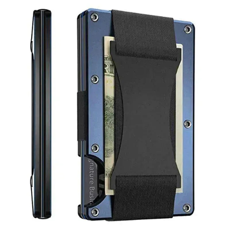 Portafoglio con Carta Metallica Rivestita in Fibra di Carbonio RFID Antifurto con Spazzola - EX-STOCK Canada