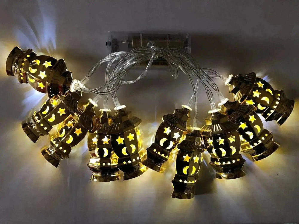 Moyen-Orient Arabe Arabe Ramadan Lanterne de Palais en Fer Forgé à LED - Guirlande Lumineuse EX-STOCK Canada