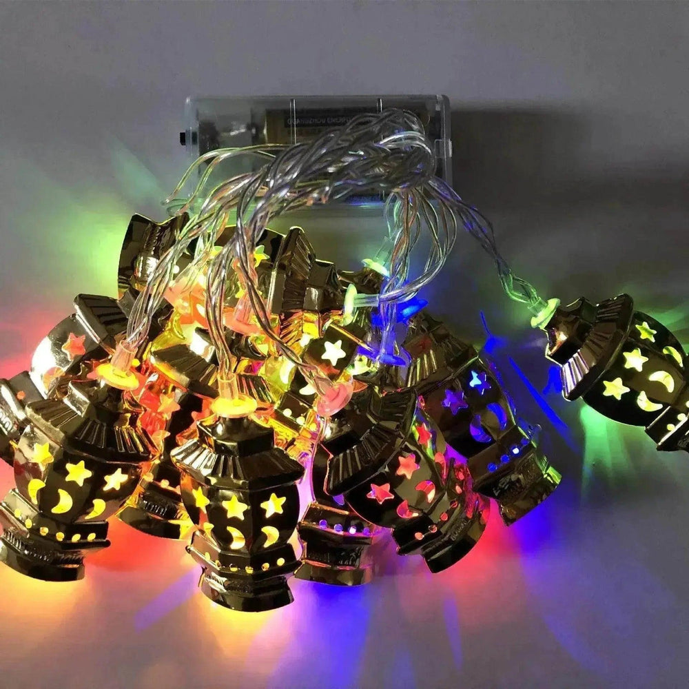 Moyen-Orient Arabe Arabe Ramadan Lanterne de Palais en Fer Forgé à LED - Guirlande Lumineuse EX-STOCK Canada