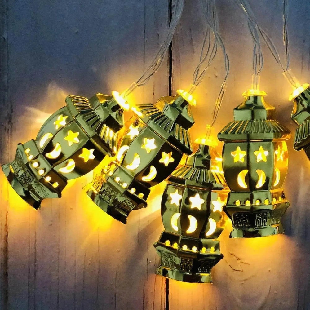 Middle East Arab Arab Ramadan Wrought Iron LED Palace Lantern String Light - EX-STOCK Canada
