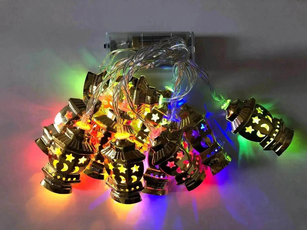 Moyen-Orient Arabe Arabe Ramadan Lanterne de Palais en Fer Forgé à LED - Guirlande Lumineuse EX-STOCK Canada