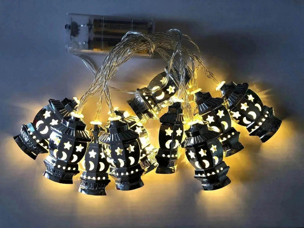 Moyen-Orient Arabe Arabe Ramadan Lanterne de Palais en Fer Forgé à LED - Guirlande Lumineuse EX-STOCK Canada