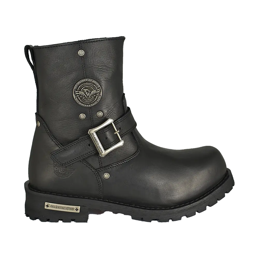 حذاء دراجات نارية رجالي ميلووكي ليذر بطول 6 بوصات بسحّاب جانبي عريضEX-STOCK Canada