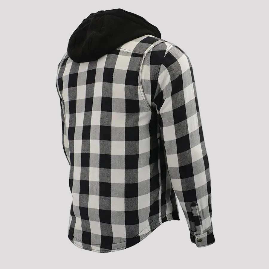 Milwaukee Leather Men's Plaid Flannel Armored Shirt Jacket
