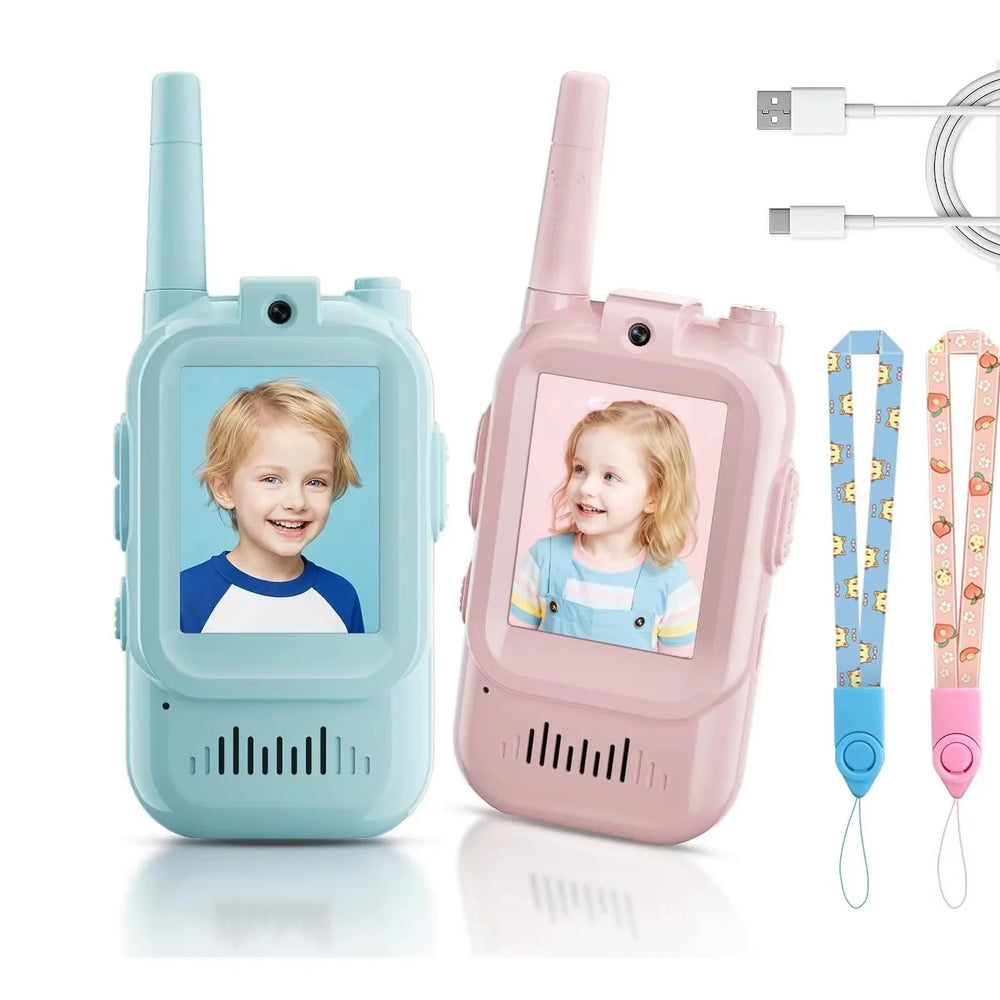 Mini talkies-walkies sans fil pour enfants, portables, lot de 2, intercom rechargeable, caméra, jeux en extérieur en famille, cadeau pour garçons et fillesEX-STOCK Canada