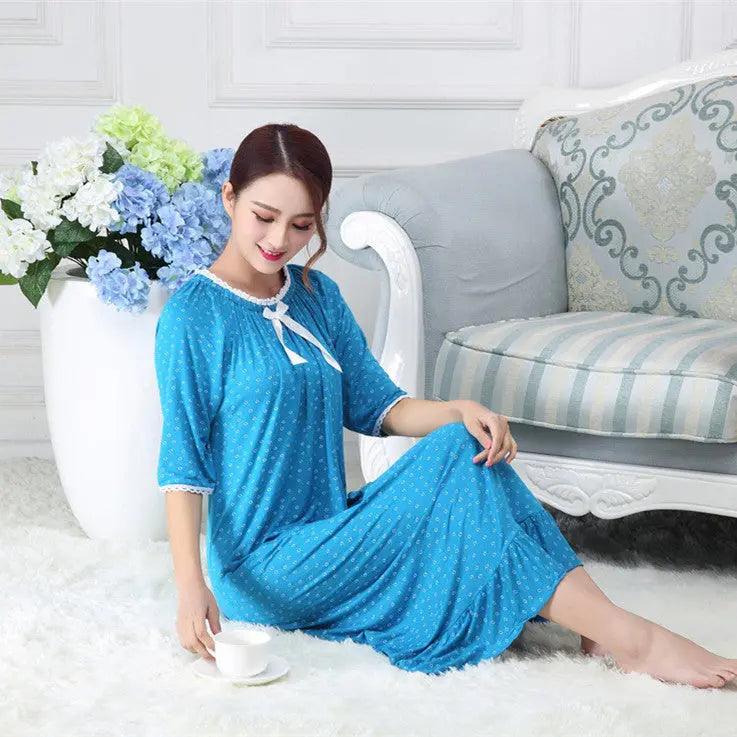 Modal Long Small Floral Pajamas For Women - EX-STOCK Canada