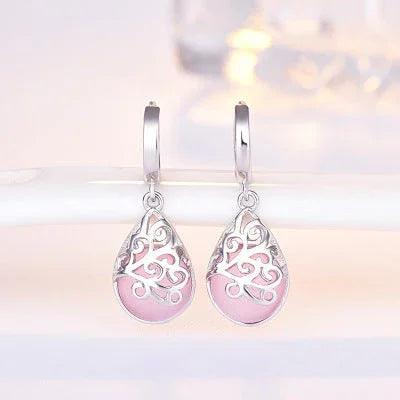 Boucles d'oreilles en larmes d'opale lunaire argentEX-STOCK Canada