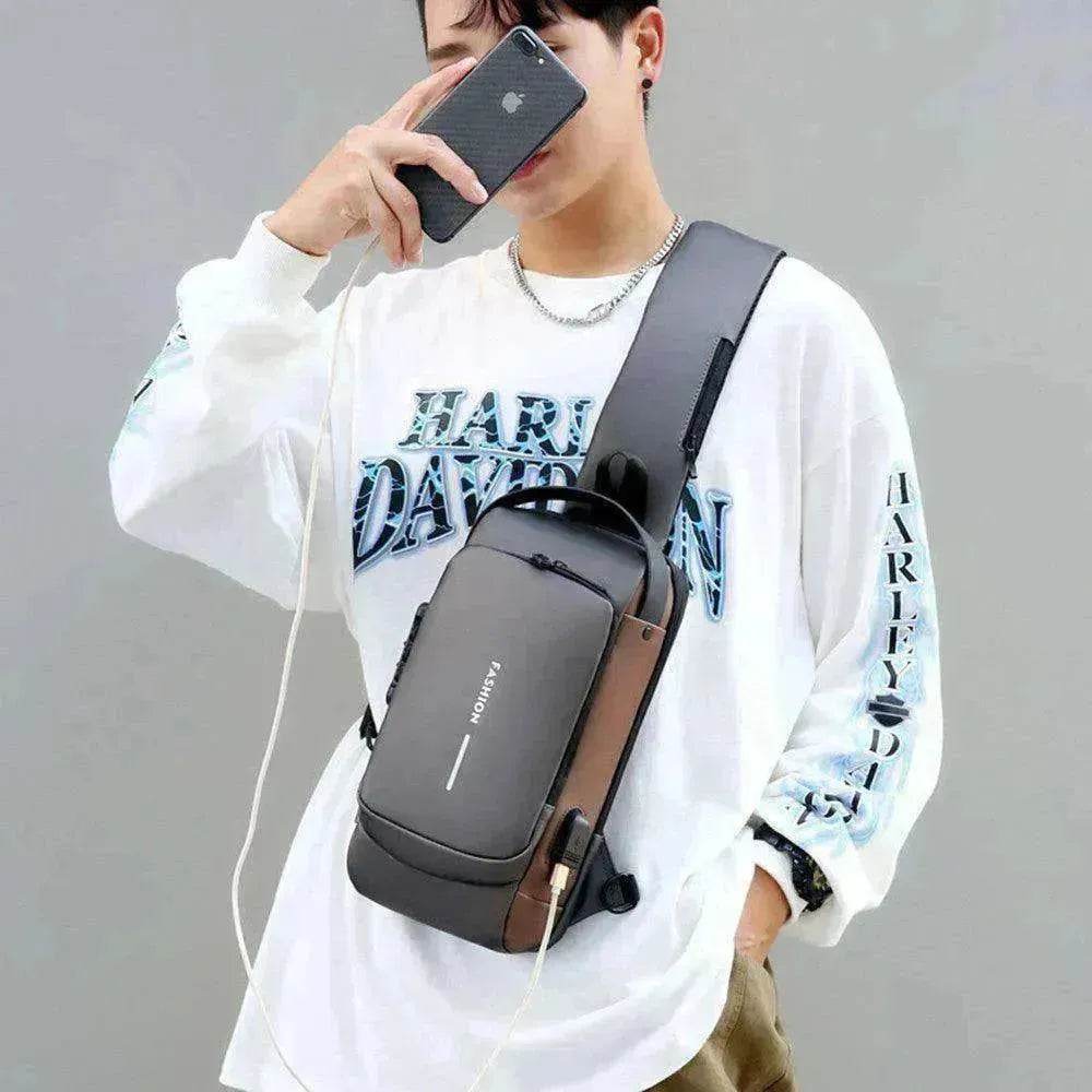 Motorcycle Password Anti theft Men's Fashion Chest Bag - EX-STOCK Canada