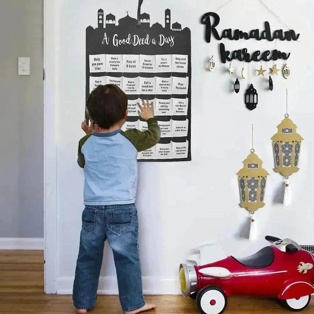 Calendario da parete in tessuto Mubarak Eid Ramadan - EX-STOCK Canada