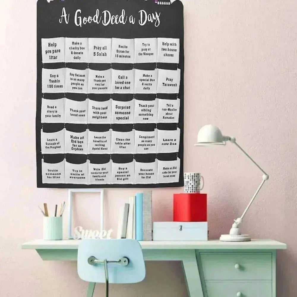 Calendario da parete in tessuto Mubarak Eid Ramadan - EX-STOCK Canada