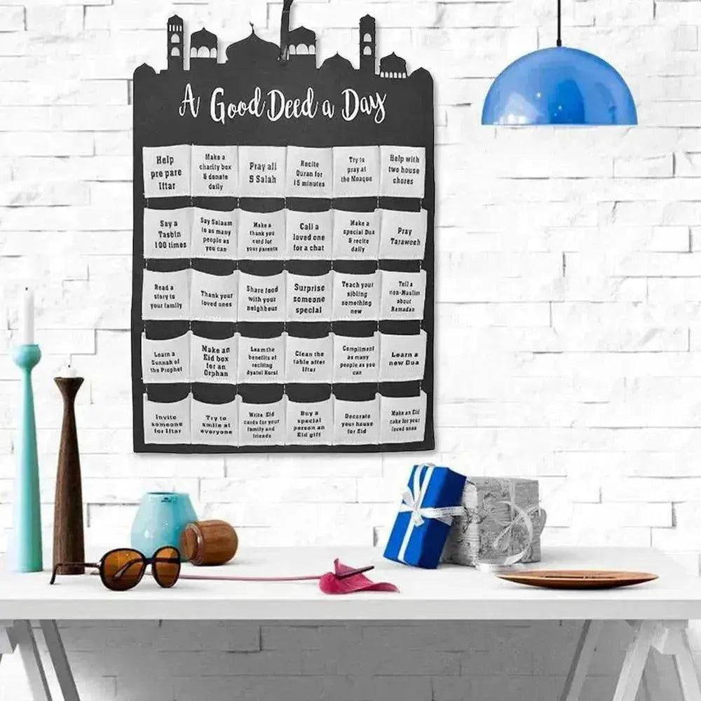 Calendario da parete in tessuto Mubarak Eid Ramadan - EX-STOCK Canada